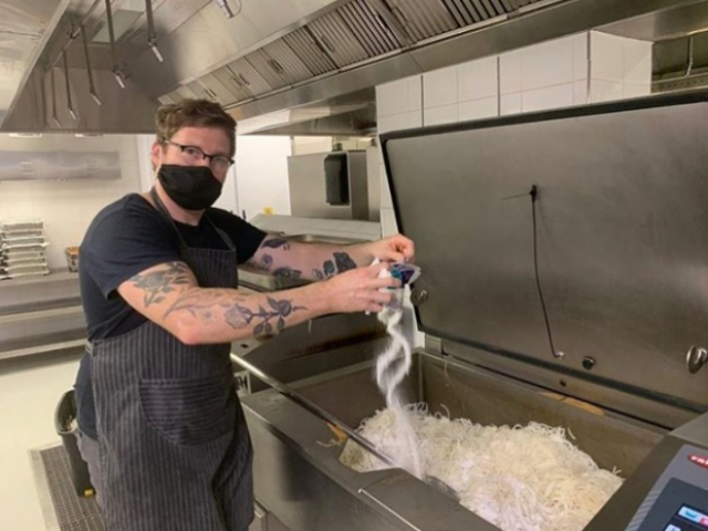 Guy Bennett cooking at Ladles of Love
